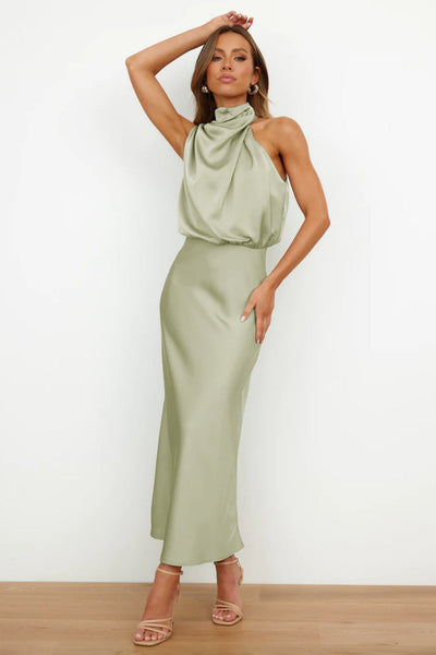 Lydia | Long Dress with Halterneck