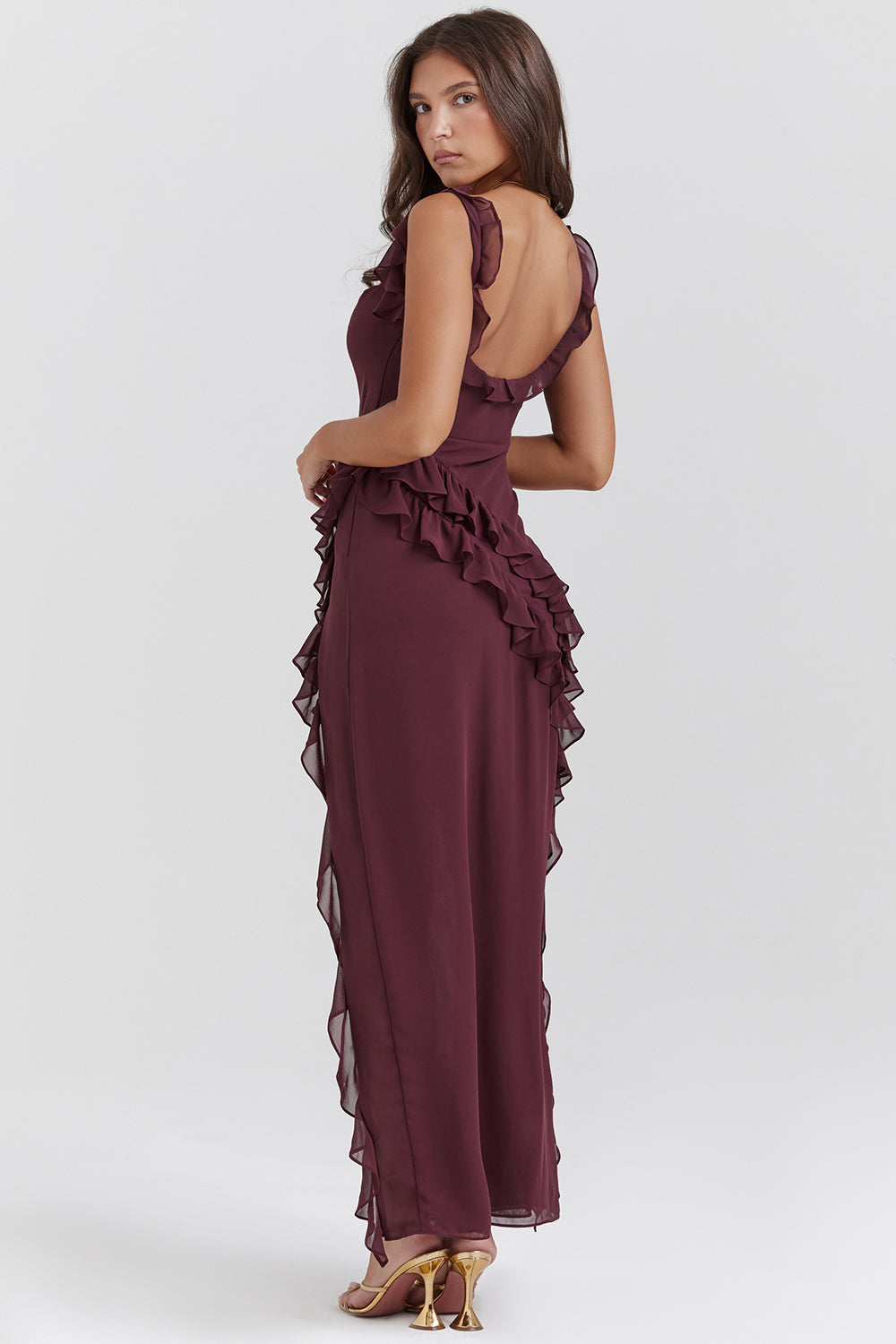 Talia | Long Dress with Ruffles and Opening