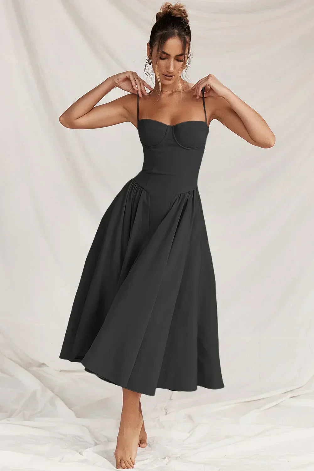 Ellie | Sleeveless Corset Midi Dress