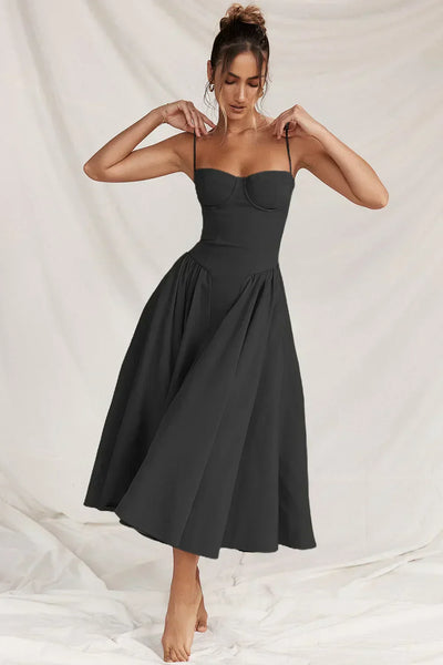 Ellie | Sleeveless Corset Midi Dress