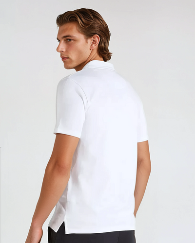 White Buttonless Polo
