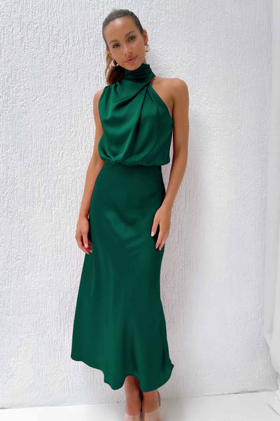 Lydia | Long Dress with Halterneck