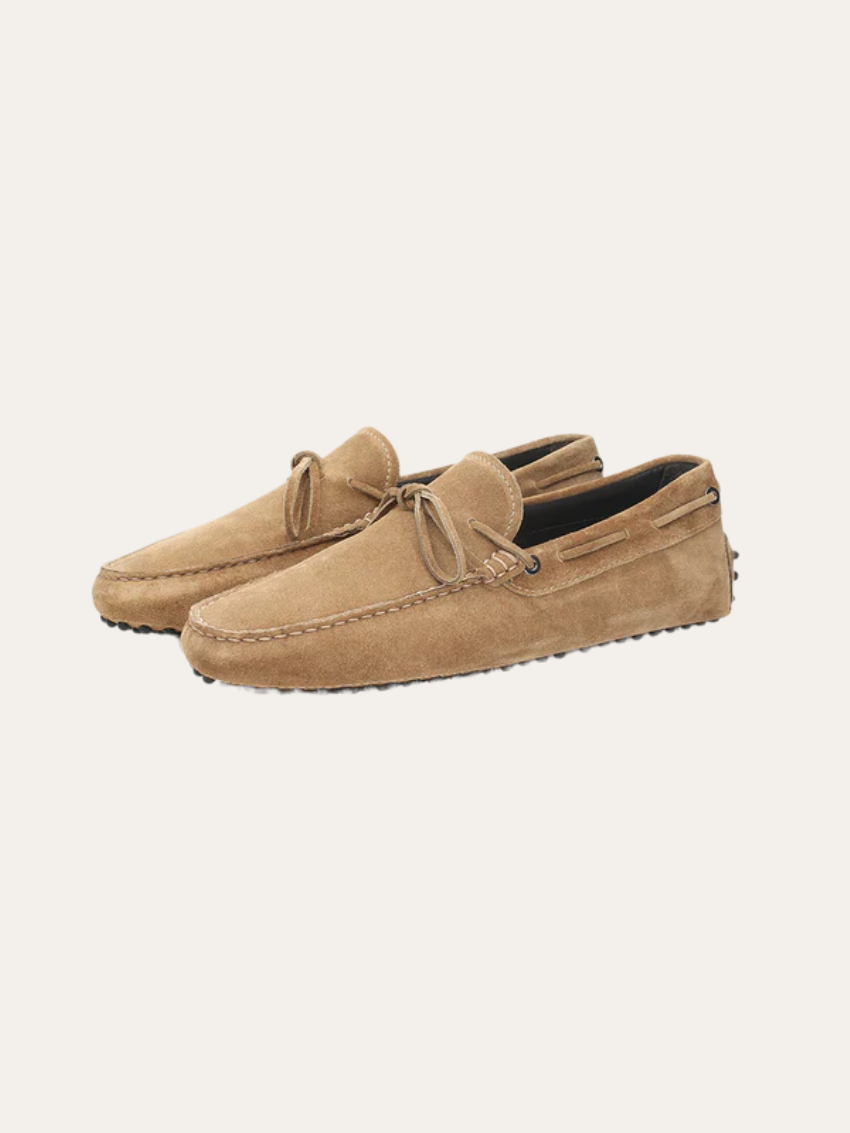 Beige Suede Loafers