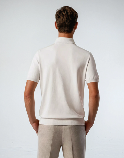 Polo with Zipper - Beige
