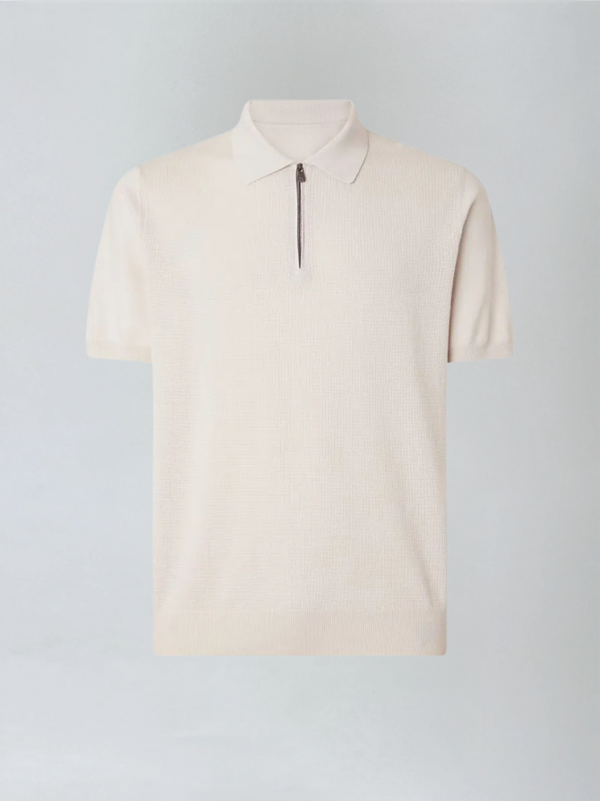 Polo with Zipper - Beige