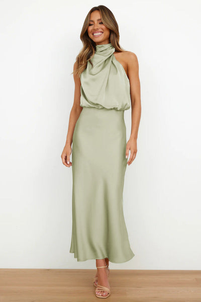 Lydia | Long Dress with Halterneck