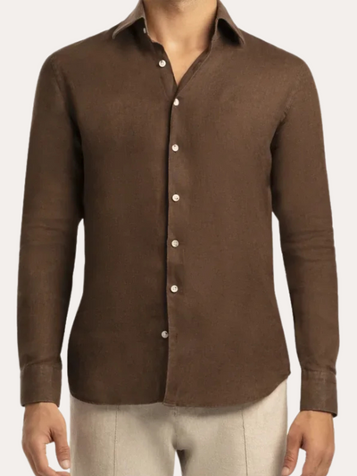 Linen Shirt Dark Brown