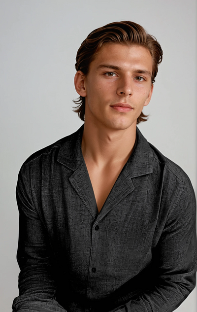 Linen Beach Shirt - Black