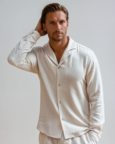 Linen Beach Shirt - Beige