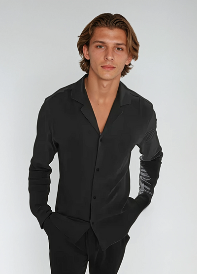 Linen Beach Shirt - Black