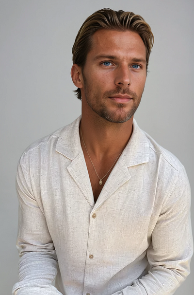 Linen Beach Shirt - Beige