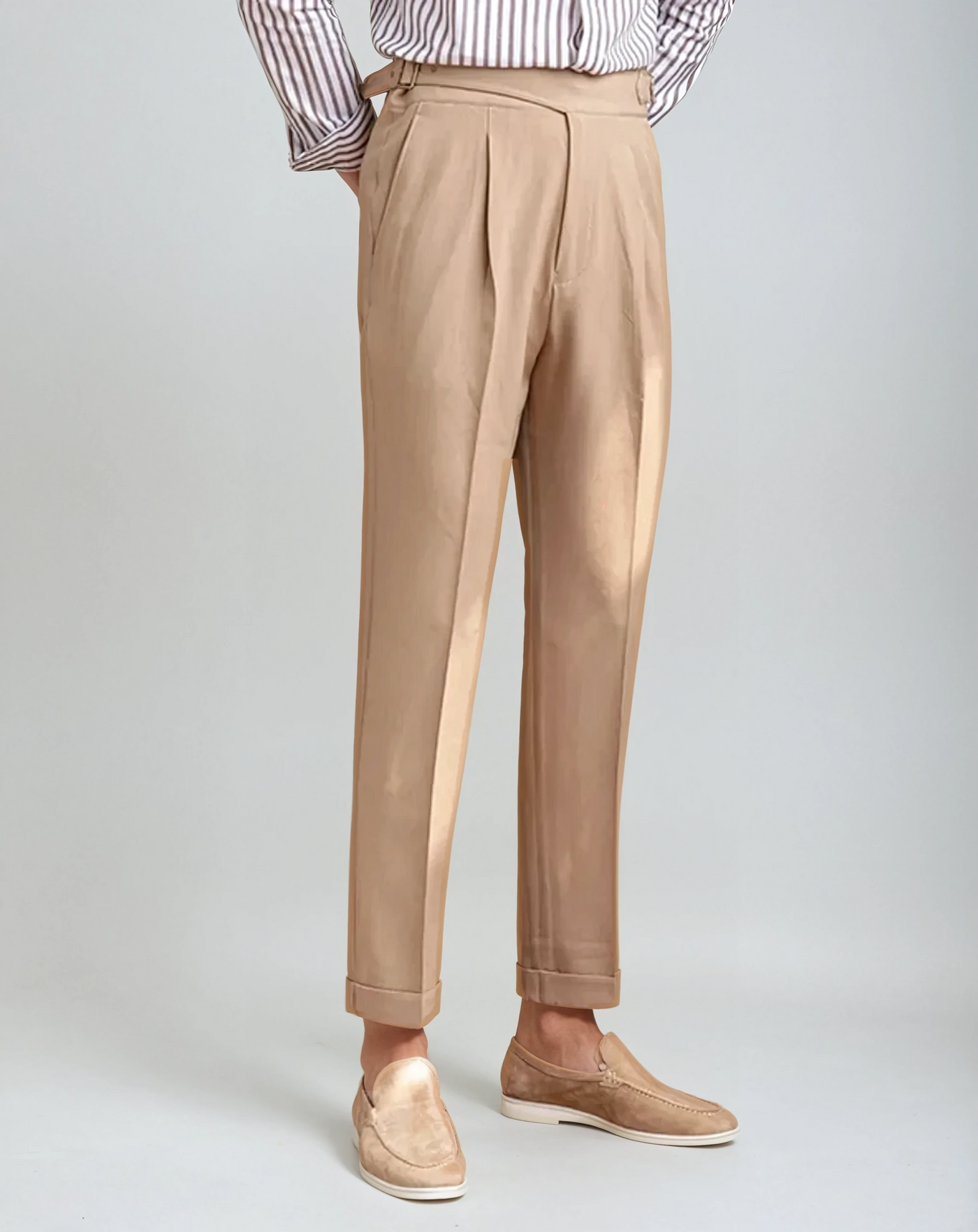 Oxford Pleated Pants - Khaki