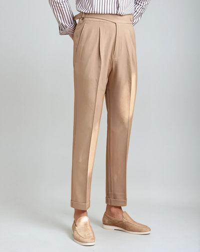 Oxford Pleated Pants - Khaki