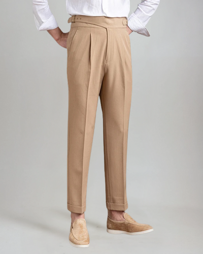 Oxford Pleated Pants - Khaki