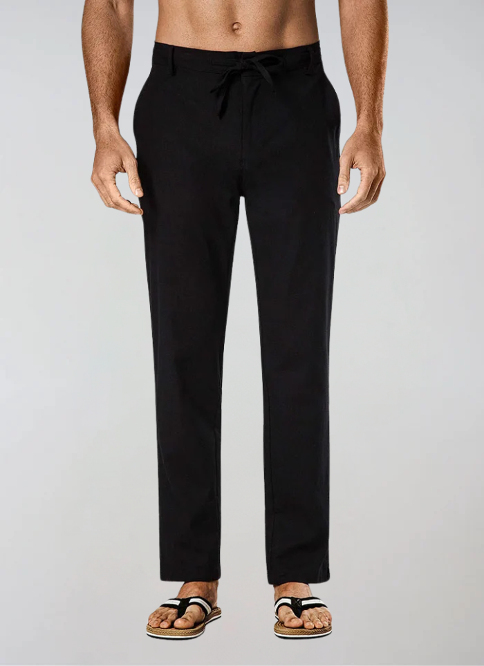 Sea Side Linen Pants - Black