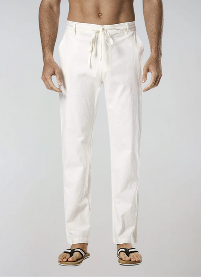 Sea Side Linen Pants - White
