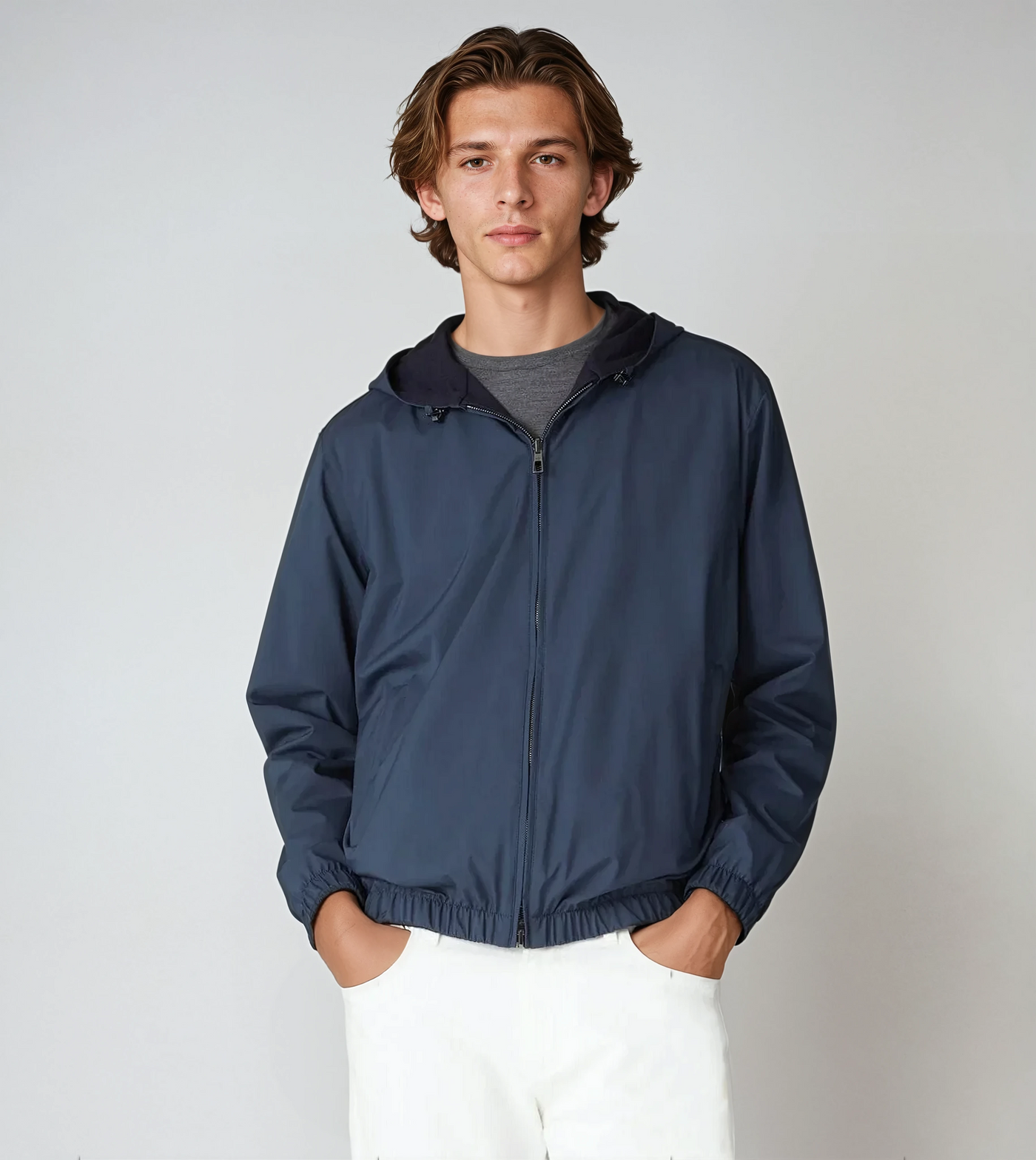 Reversible City Bomber Jacket – Navy Blue