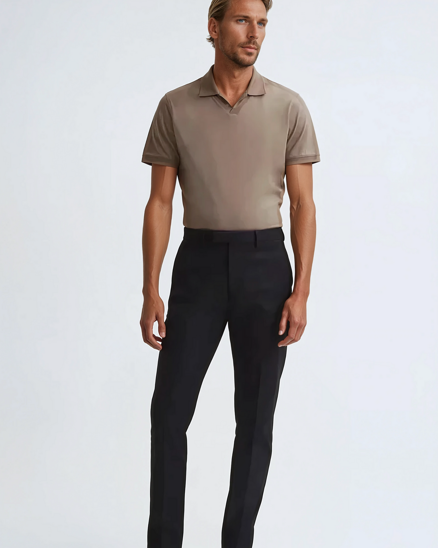 Polo Without Buttons Taupe