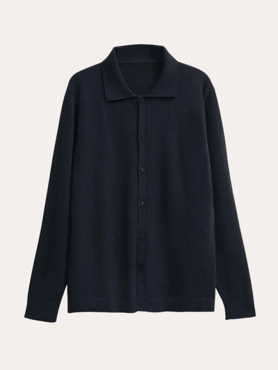 Cashmere Wool Shirt Navy Blue