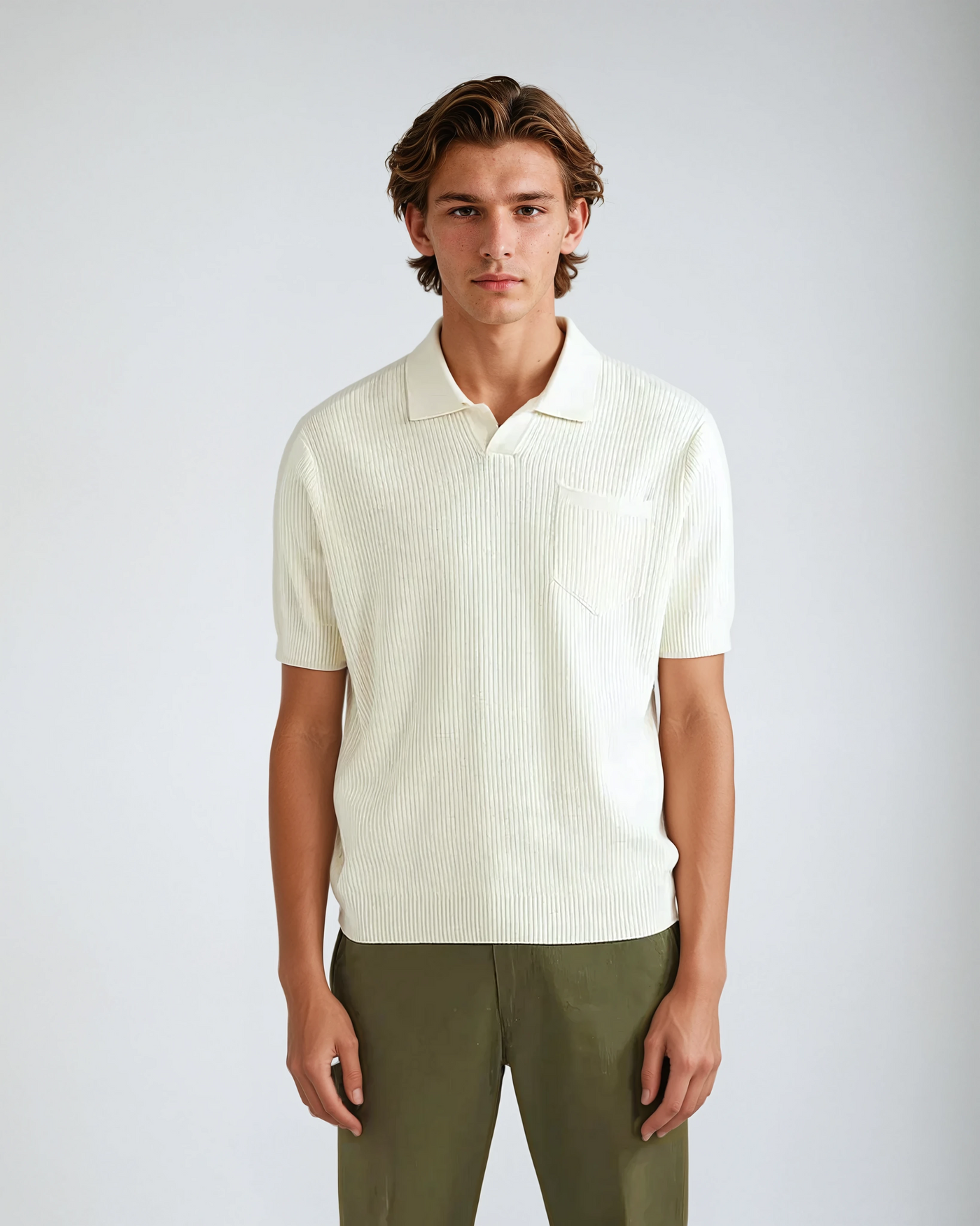 Crochet Polo with Square White