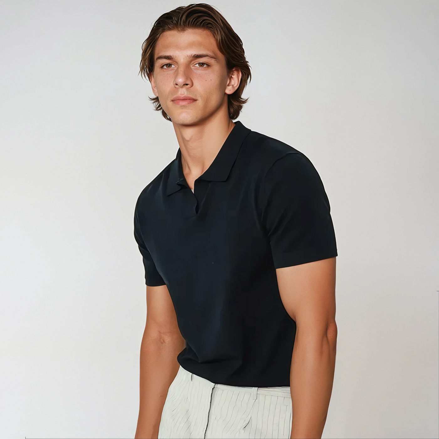Black Polo Without Buttons