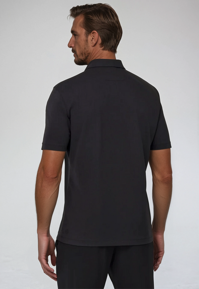 Polo with Zipper - Black