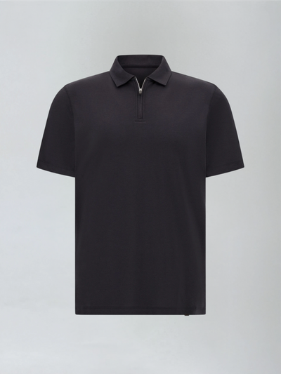 Polo with Zipper - Black