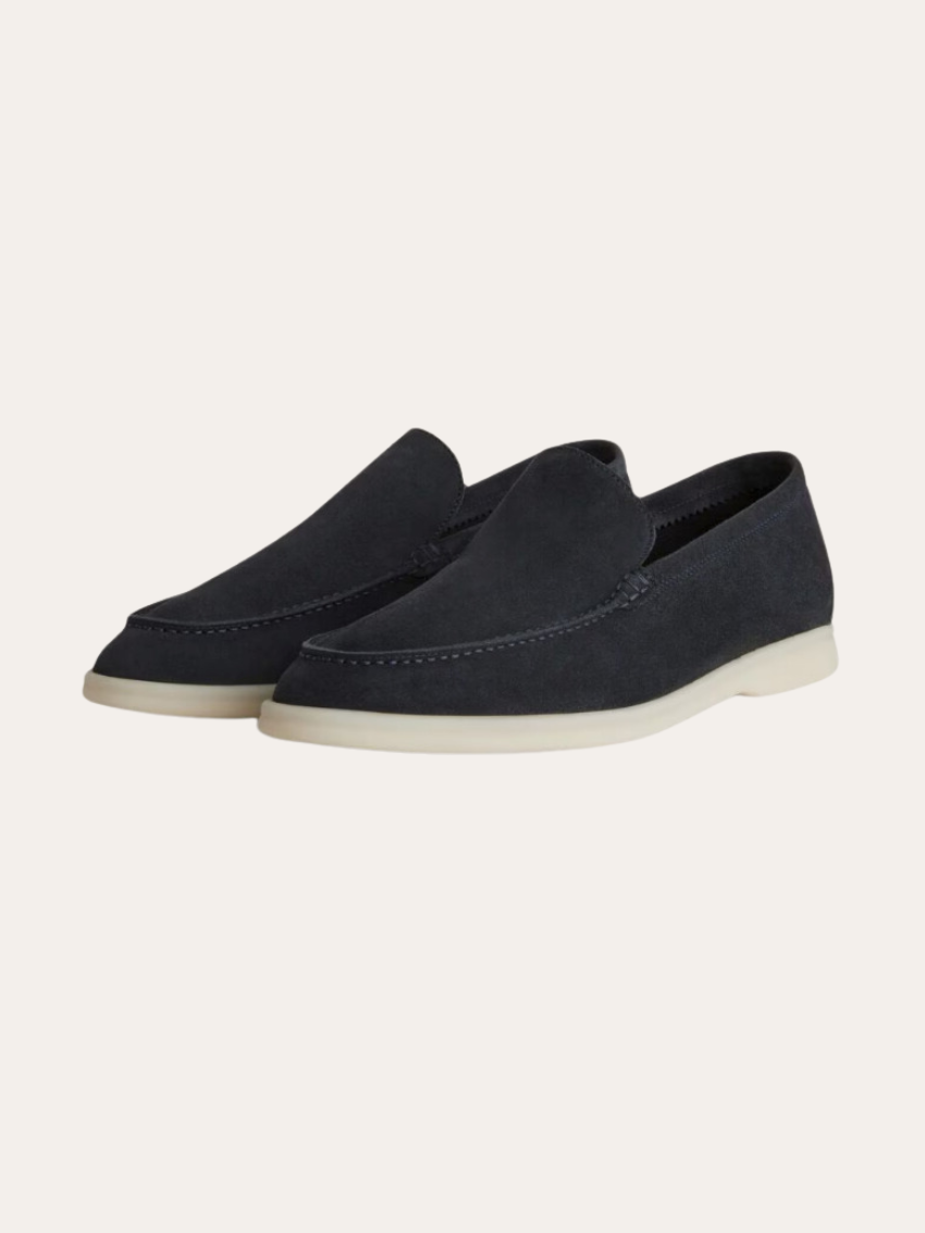 Refined Suede Loafers – Navy Blue