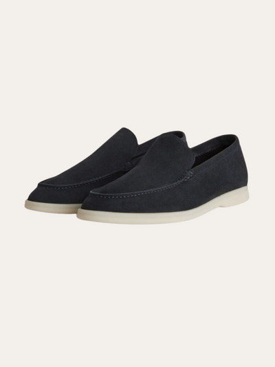 Refined Suede Loafers – Navy Blue