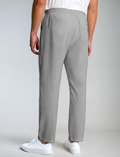 Sea Side Linen Pants - Gray