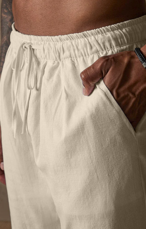 Sea Side Linen Pants - Beige