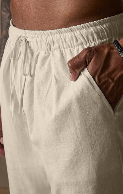 Sea Side Linen Pants - Beige
